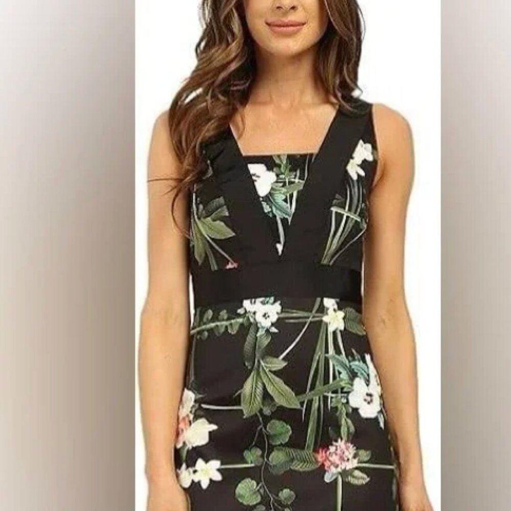 Ted Baker London Black Floral Midi Dress